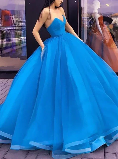 Women's Clothing For Casual Outings Blue Prom Dress, Evening Dress ,Winter Formal Dress, Pageant Dance Dresses, Back To School Party Gown gh1022