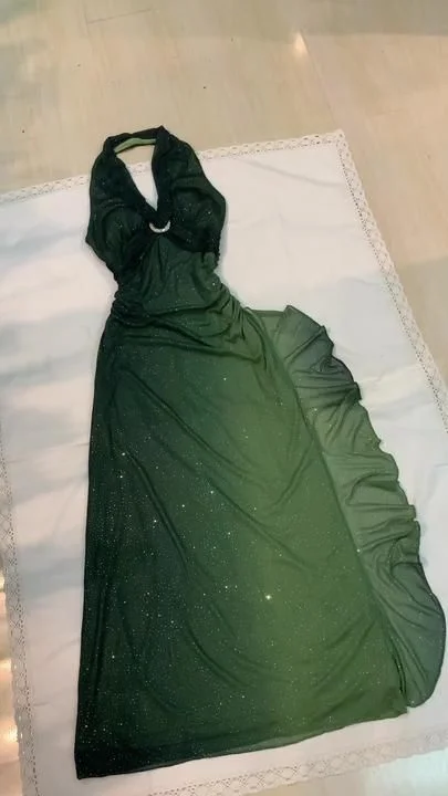 Modern Women's Apparel Green sexy elegant sling gradient chiffon backless long ball gown evening dress gh3028