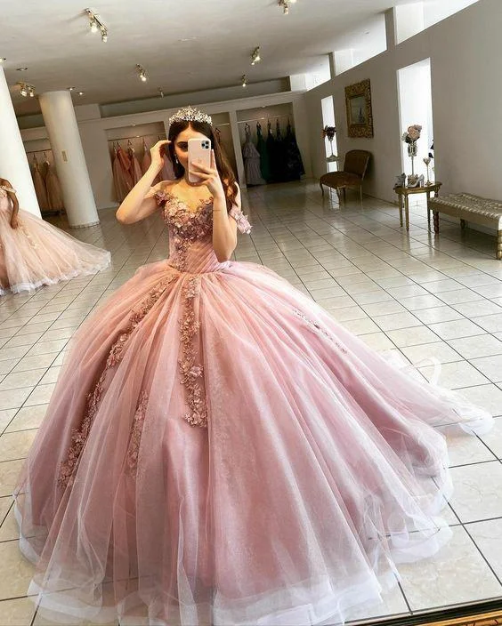 Women's Urban Clothing Pink ball gown Prom Long Dresses Sweetheart Corset gh968