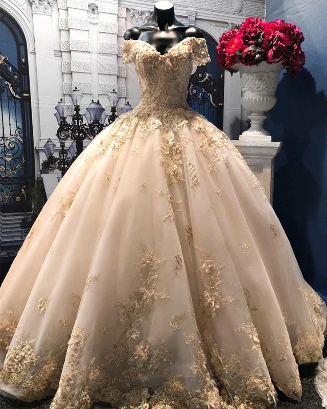 Women's Travel Garments champagne ball gown prom dress Quinceanera Dresses  gh2314