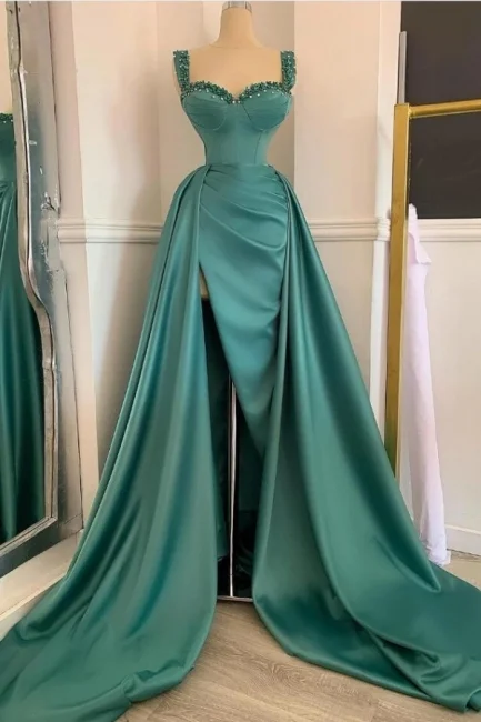 Affordable Luxury Women's Apparel Amazing Sweetheart Crystal Ruffles Mermaid Evening Gown With Long Sweep Train  gh2056