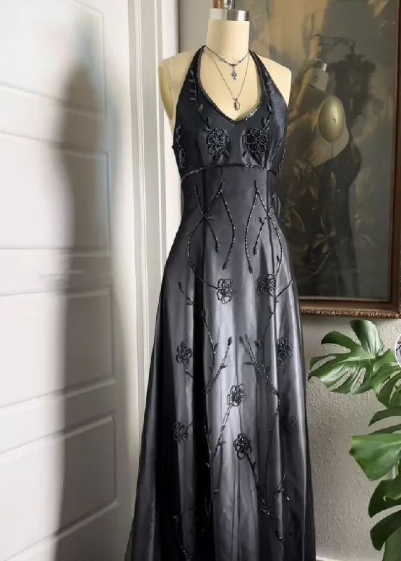 Contemporary Women's Clothing Black and gray low-key gorgeous exquisite beading elegant long Tulle ball gown evening dress prom dress gh3149