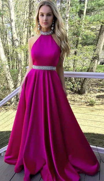 Affordable Women's Apparel Prom Dress For Teens Halter Neckline, Prom Dresses, Graduation School Party Gown  gh2193