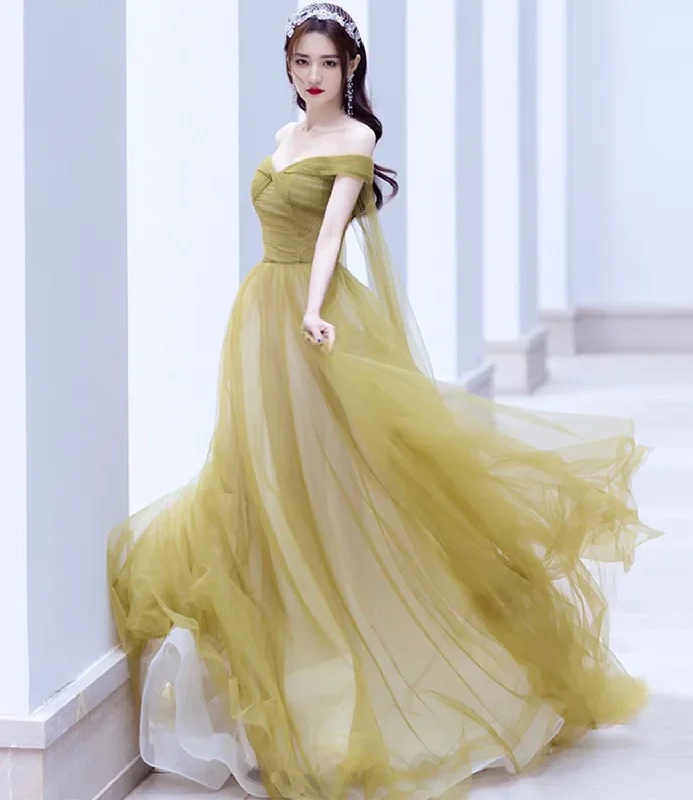 Women's Comfortable Lounge Garments Cute tulle long prom dress A line evening gown gh2230