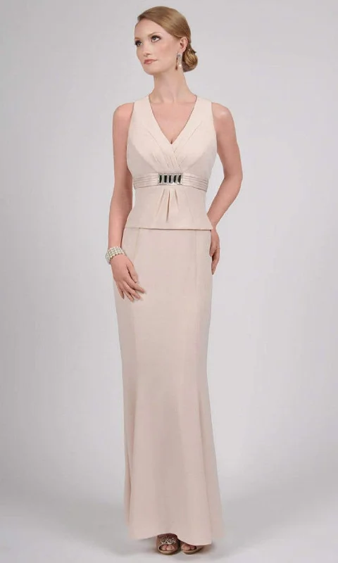 Stylish Outerwear Clothing For Women Alexander by Daymor - 418 Sleeveless V-Neck Empire Gown with Bolero - 1 pc New Champagne In Size 16 Available