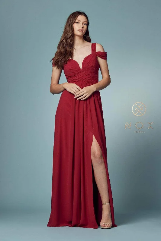 Women's Holiday Attire Nox Anabel - Y277P A-Line High Slit Gown