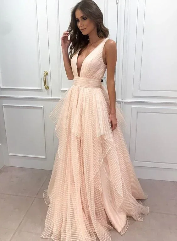 Women's Activewear Apparel Pink Prom Dresses A Line Long Evening Dress Tulle Long Evening Gowns  gh2168