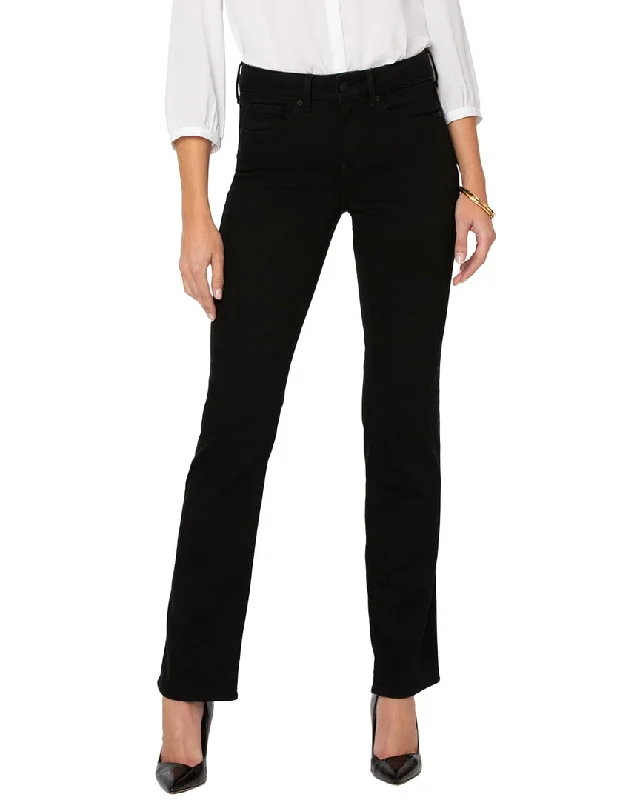 Women's Wardrobe Apparel NYDJ Petite Marilyn Black Straight Jean