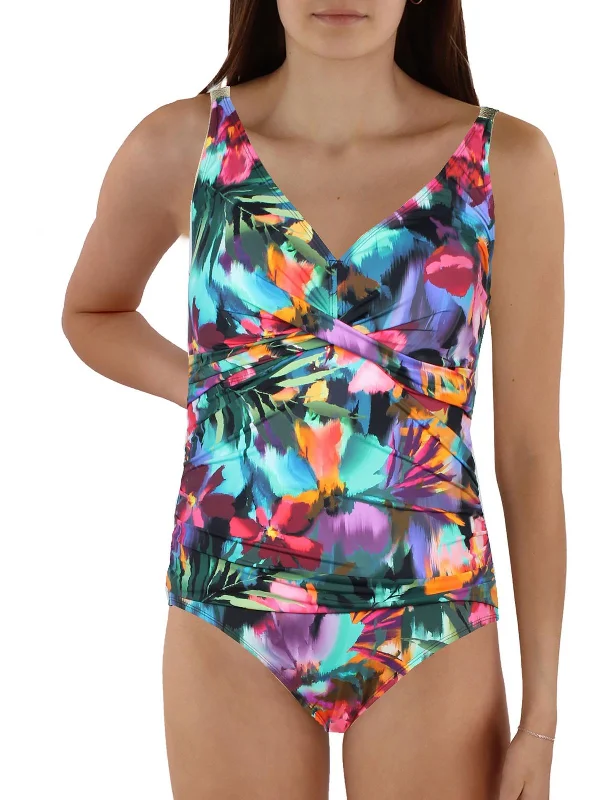 Women's Fashion-Forward Apparel Womens Printed Underwire One-Piece Swimsuit