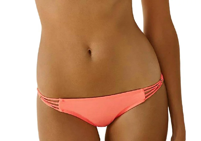 Timeless Women's Clothing Women's Braided Side Strap Full Bikini Bottom In Pink