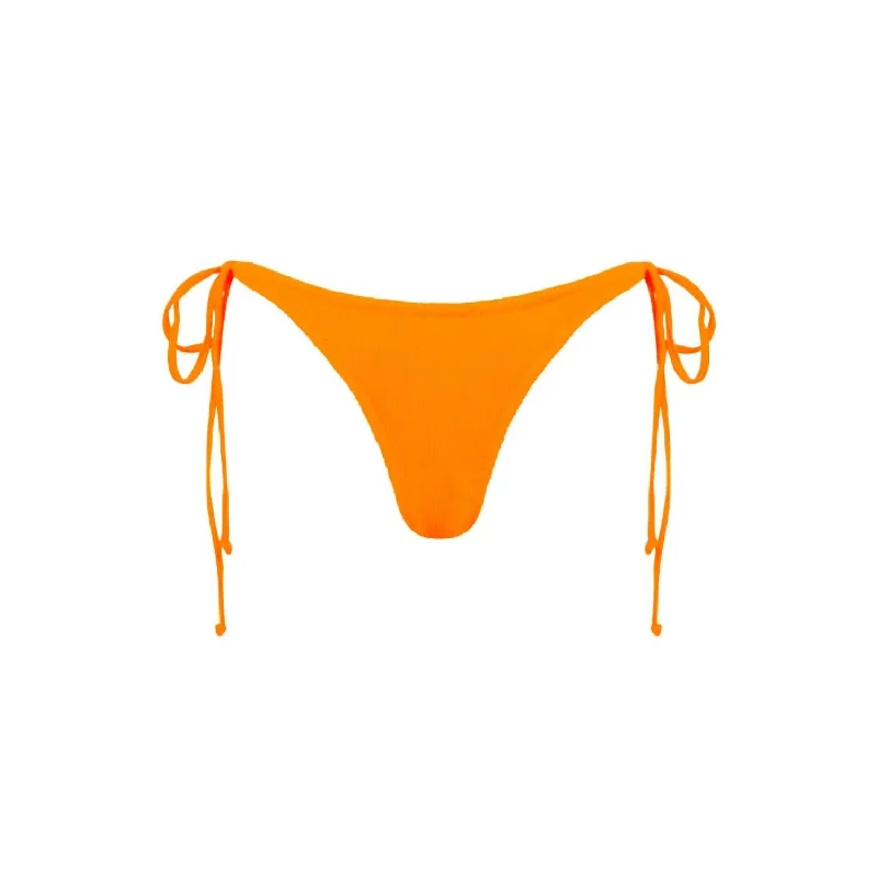 Women's Stylish Casual Garments Women's Ribbed Full Coverage Bikini Bottom In Papaya