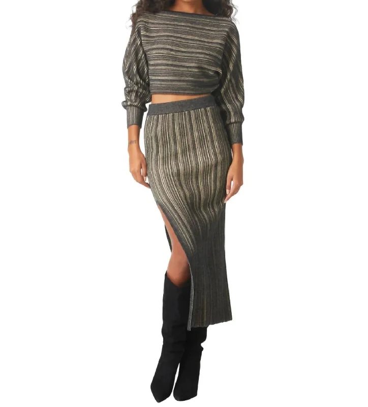 Women's High-Fashion Outfit Gloria Skirt In Black/taupe