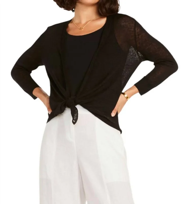 Women's Office Attire 4 Way Cardigan In Black Onyx