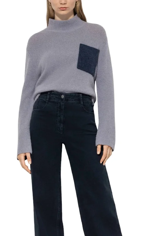 Chic Casual Wardrobe Essentials Turtleneck Sweater In Silver Grey