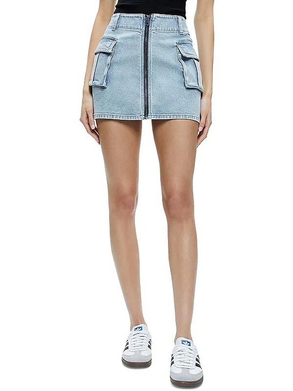 Online Boutique Clothing Rahmi Womens Denim Cargo Mini Skirt