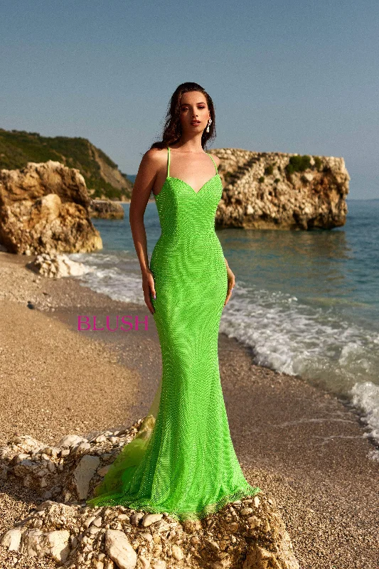 Women's Everyday Apparel Blush by Alexia Designs 12108 - Mermaid Lace-Up Back Prom Gown