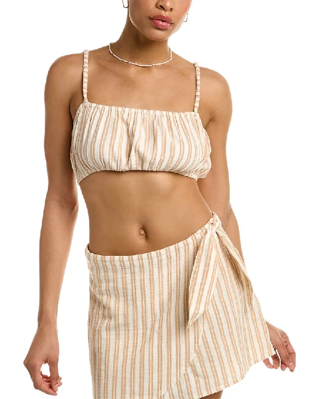 Women's Vacation Outfit Set Madewell Stripe Bubble Top