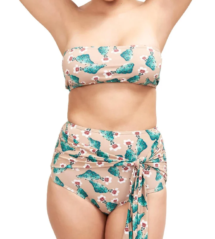 Sale On Sale Giovanna High Waisted Bikini Bottom In Cactus Print