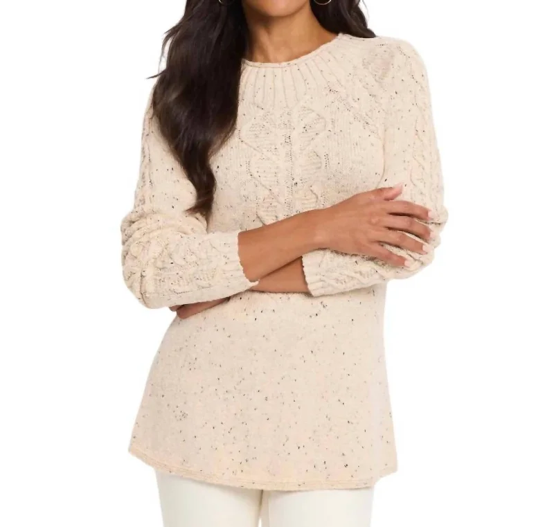 Affordable Women's Attire Femme Cable Sweater In Nougat