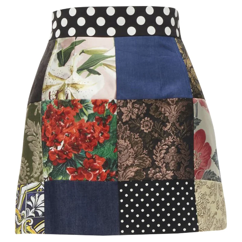 Women's Evening Clothing Dolce & Gabbana Patchwork floral jacquard short skirt