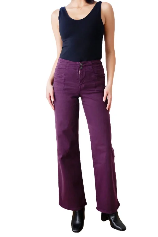 Women's Activewear Apparel Petunia High Rise Wide Leg Jeans In Plum