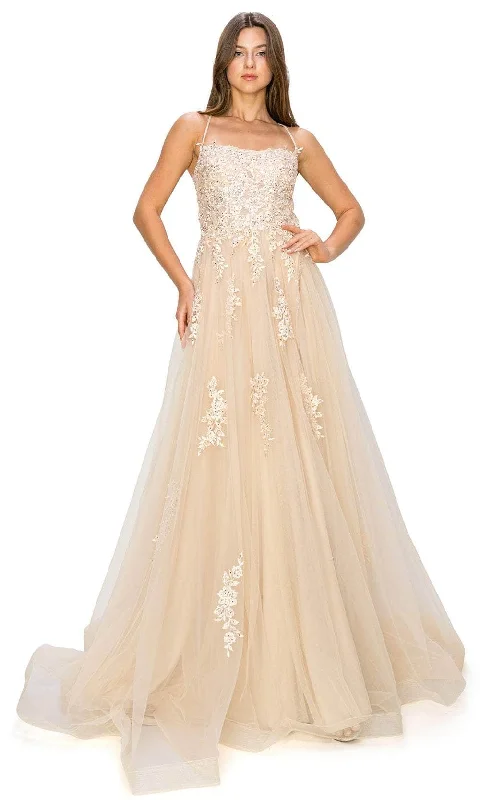 Women's Chic Outerwear Garments Cinderella Couture 8031J - Scoop A-Line Prom Gown