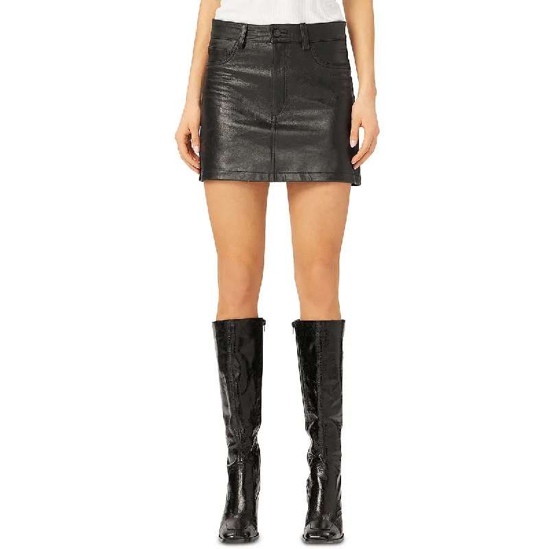 Clothing Store Alma Womens Leather Faux Pockets Mini Skirt