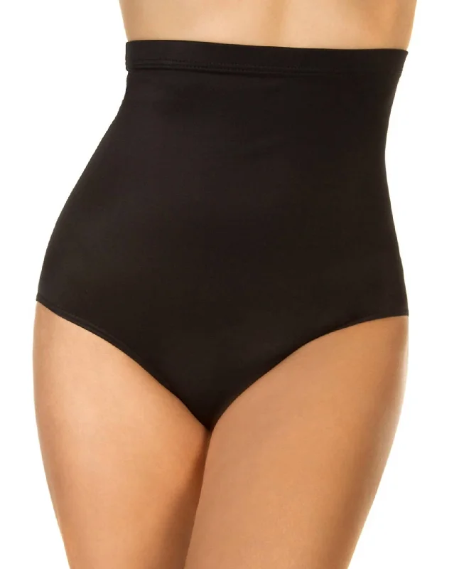 Women's Vacation Clothes Super High Waisted Brief Tankini Bottom In Black