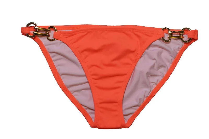 Online Boutiques Chain Strap Bikini Bottom In Tangerine