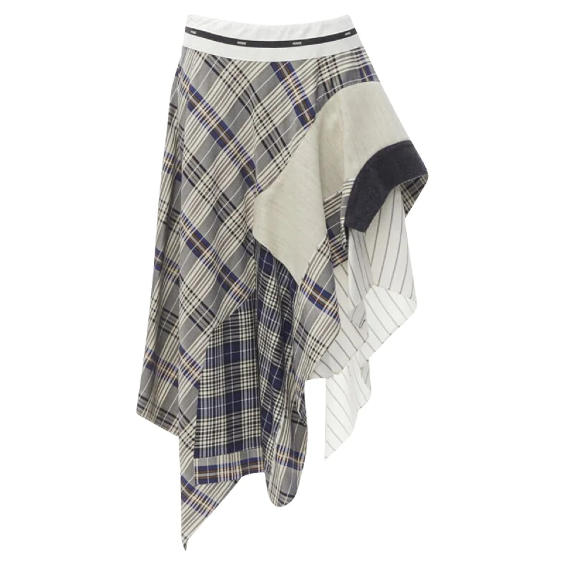 Women's Clothing With Trendy Designs Monse mixed plaid patchwork asymmetric skirt