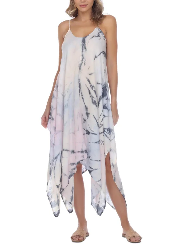 Women's Luxury Apparel Womens Tie-Dye Maxi Dress Swim Cover-Up