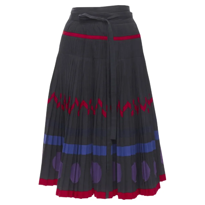 Women's Everyday Clothes Comme Des Garcons geometric pattern pleated wrapped skirt