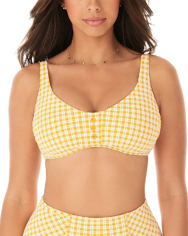 Women's Occasion Wear Apparel Skinny Dippers Mac & Cheese Good Vibes Bikini Top