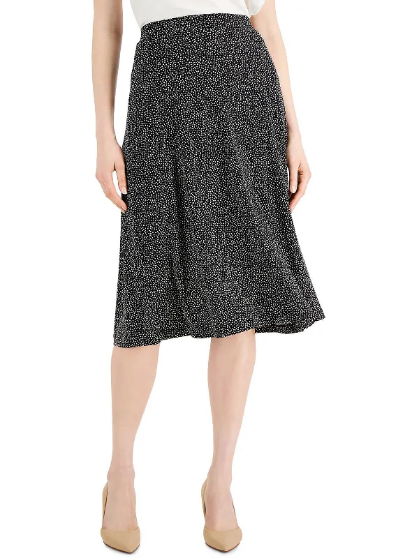 Women's Clothing For Holiday Travel Womens Jersey Polka Dot A-Line Skirt