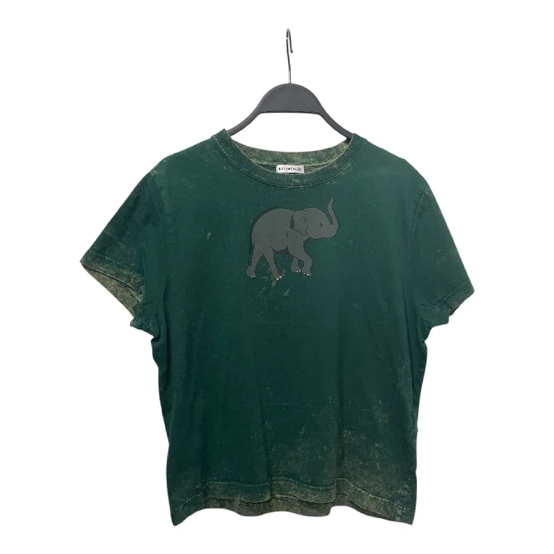 Women's Outerwear Clothing BALENCIAGA/T-Shirt/M/Graphic/Cotton/GRN/Green Elephant Tee