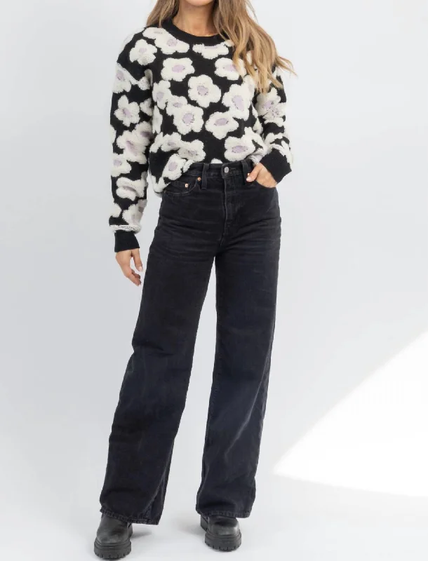 Flash Sale Or Flash Sales Provincetown Floral Sweater In Black