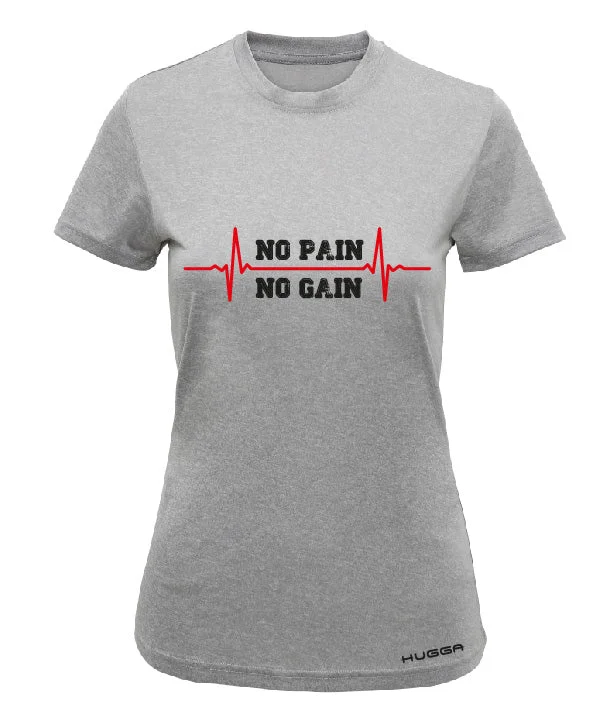 Formal Outfit For Women NO PAIN NO GAIN PRINTED WOMENS PERFORMANCE T-SHIRT