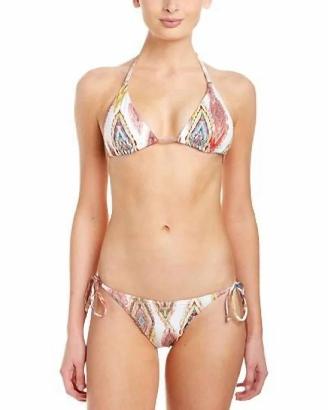 Affordable Women's Clothing Patara Embroidered Tie Strap Teeny Bikini Bottom Swimsuit In Multi