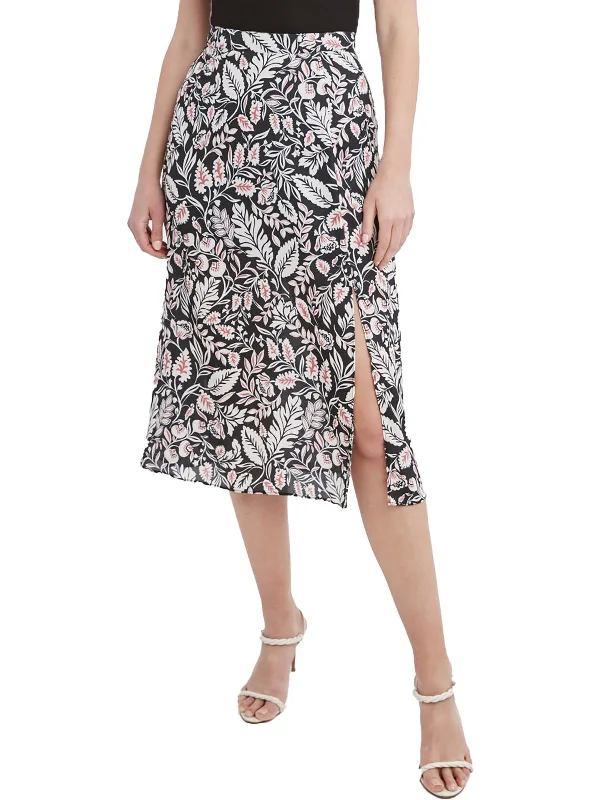 Online Shopping Boutiques Womens Midi Floral Print A-Line Skirt