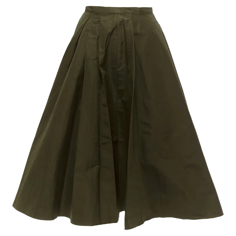 Women's Seasonal Wardrobe Clothing Rochas bias cut nylon aline safari midi skirt