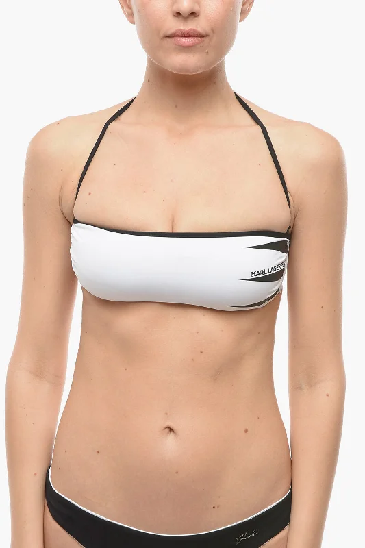 Women's Clothes Karl Lagerfeld Bandeau Bikini Top with Contrasting Trim