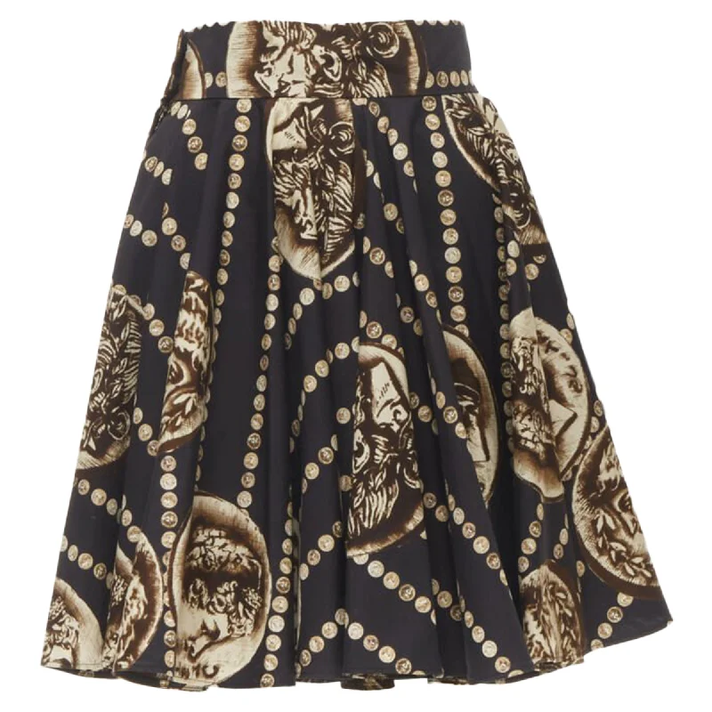 Comfortable Lounge Clothing Dolce & Gabbana Antique Roman Medallion coin cotton skirt