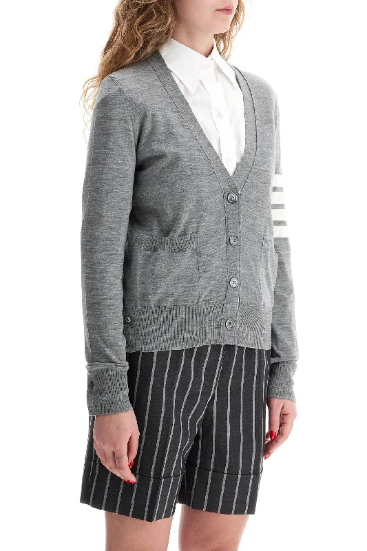 Chic Women's Clothing for Date Nights Thom Browne 4-Bar Merino Wool Cardigan