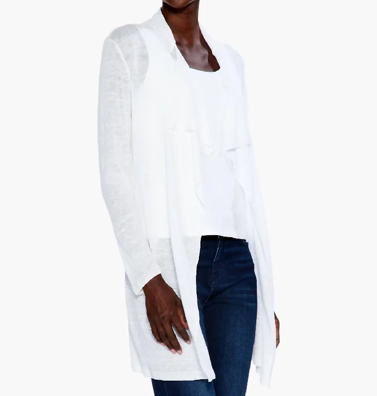 New Arrival Discounts Featherweight Drape Cardigan In Paper White