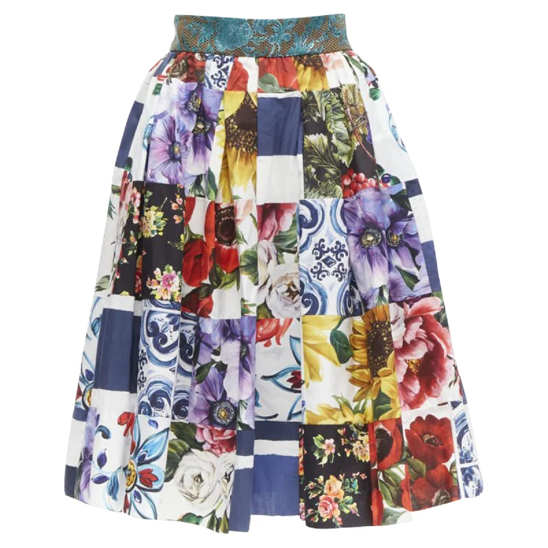 Casual Clothing For Women Dolce & Gabbana Sicilian Patchwork brocade waist skirt