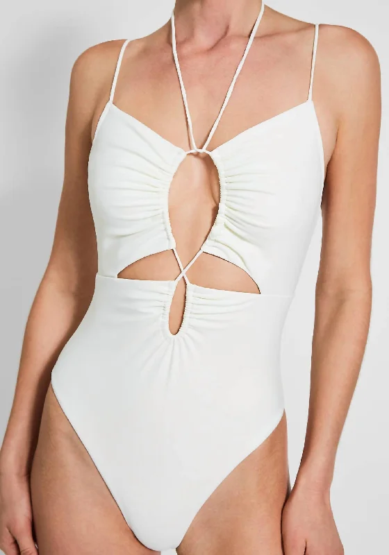 Classic Clothes For Women Domino Full Piece Swimsuit In White