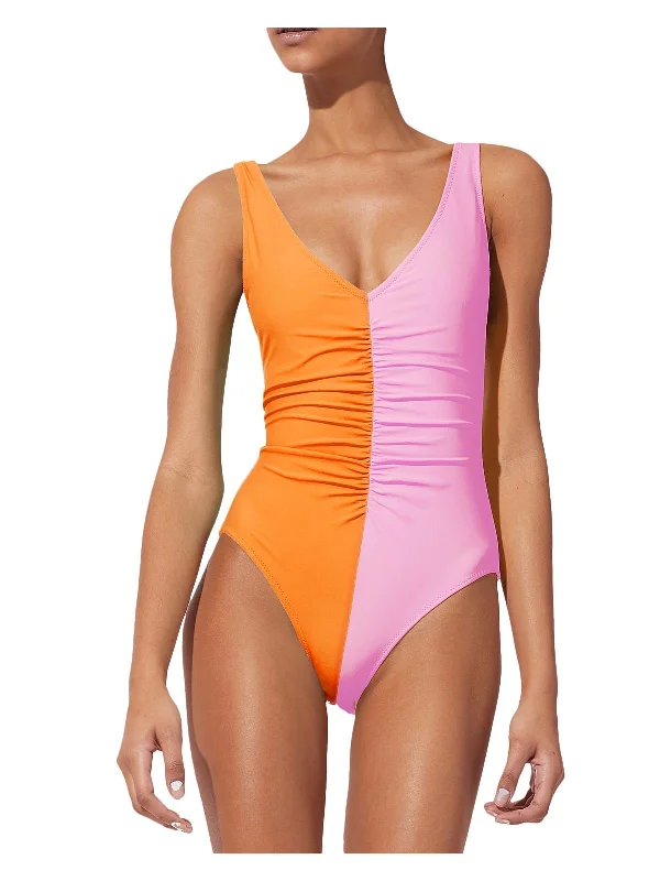 Affordable Luxury Women's Apparel Lucia Womens Colorblock Nylon One-Piece Swimsuit