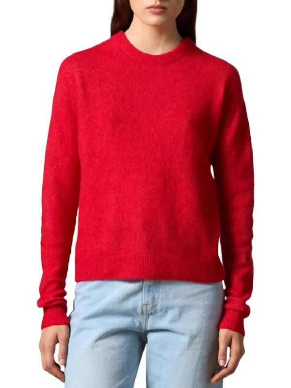 Women's Clothing for Every Season and Trend Gia Round Neck Sweater In Red Berry