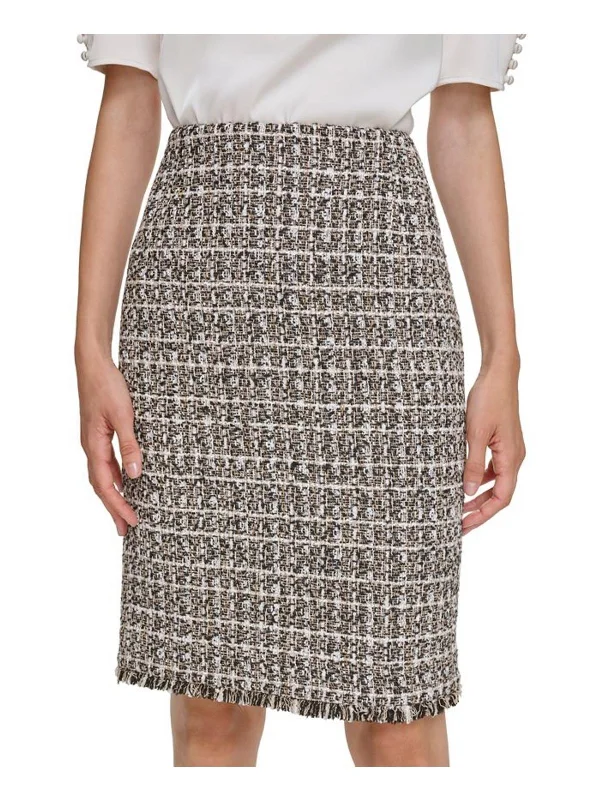 VIP Member Discount Petites Womens Metallic Pencil Skirt