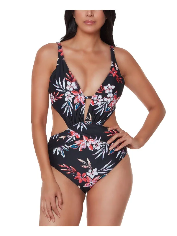 Fashionable Women's Casual Apparel Womens Floral Tummy Toner One-Piece Swimsuit